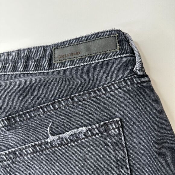 GRLFRND Cindy Hidden Button Fly High Rise Gray Cut-Off Jean Shorts Raw Hem 32 - Picture 10 of 14